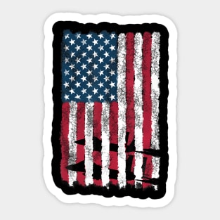 Patriotic 4th Of July Fighter Jets USA American Flag Sticker